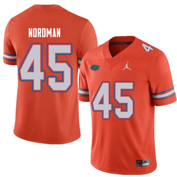 NCAA Florida Gators Charles Nordman Men's #45 Jordan Brand Orange Stitched Authentic College Football Jersey CUA0864YR